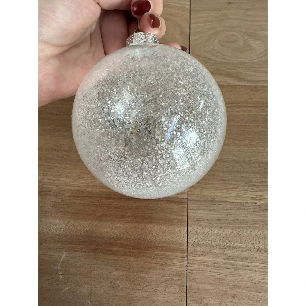 Engaged 2022 Christmas Ornament – Glitter Glass Ball with Champagne Toast Design